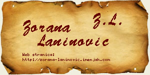 Zorana Laninović vizit kartica